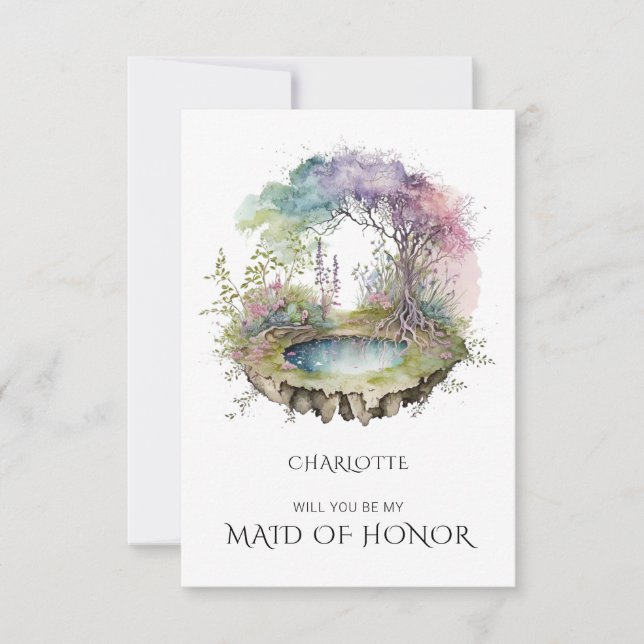 Will You Be My Maid Of Honor Wishing Well Invitation (Front)