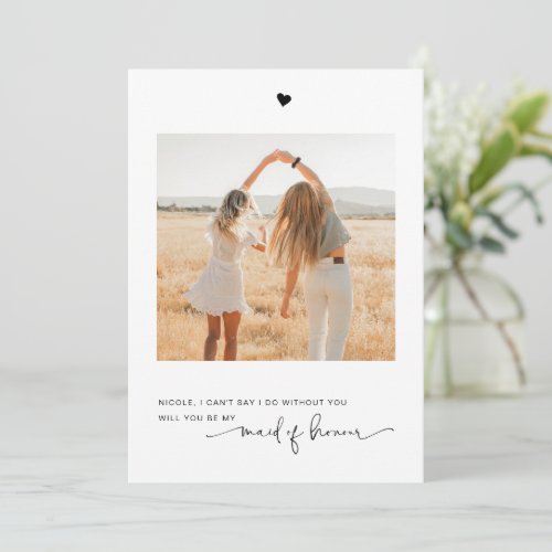 Will You Be My Maid of Honour Photo Proposal Card