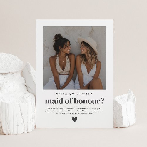 Will You Be My Maid of Honour Photo Proposal Invitation