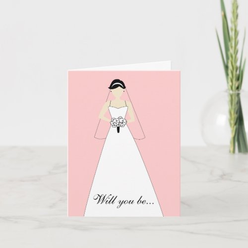 Will You Be My Maid of Honour White Pink Invitation