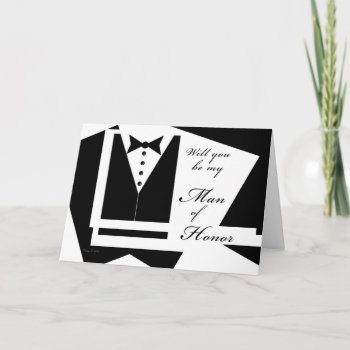 Will You Be My Man Of Honor Blank Card by xgdesignsnyc at Zazzle