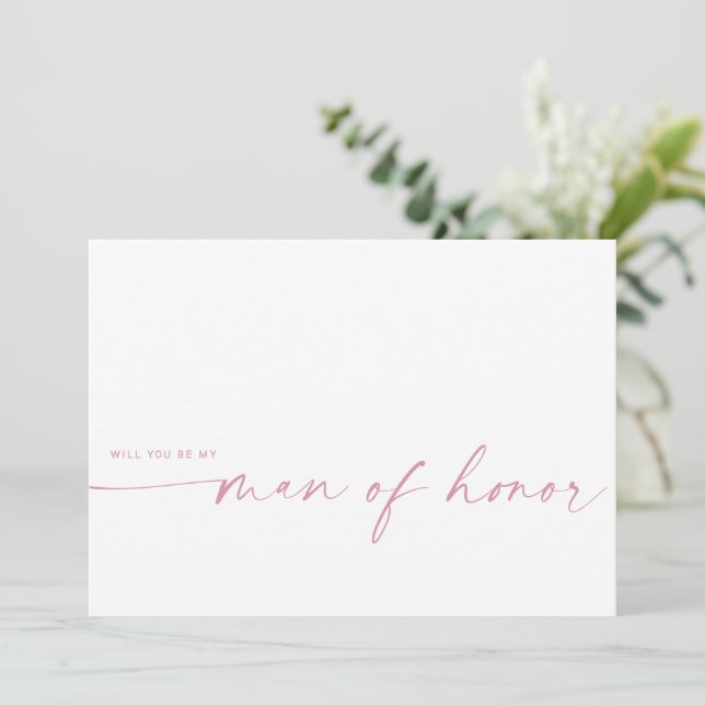 Will You Be My Man of Honor | Blush Pink (Standing Front)