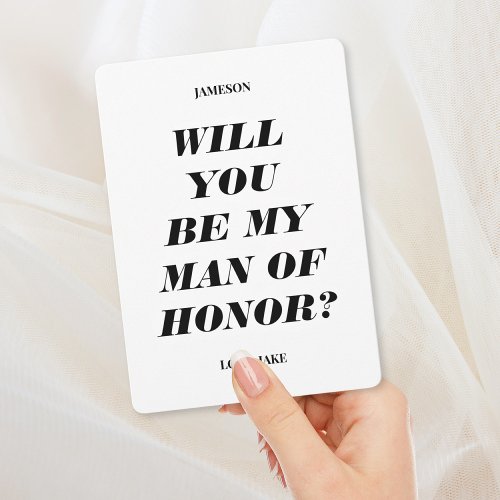 Will You Be My Man of Honor Modern Text Invitatio Invitation