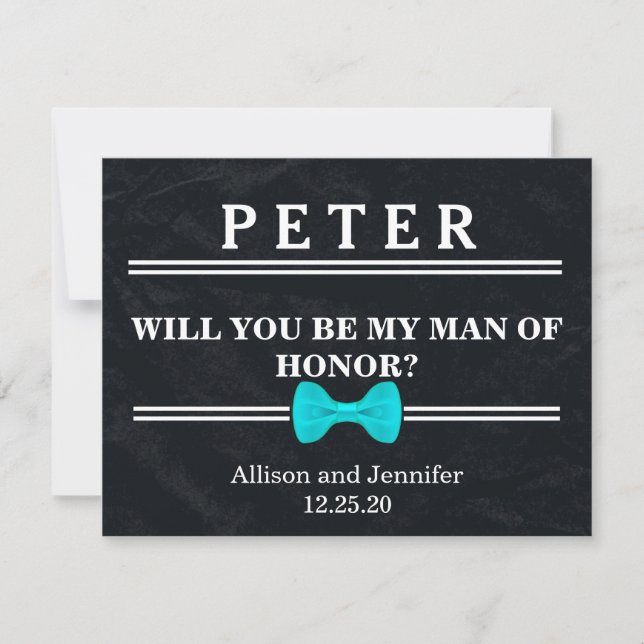 Will you be my Man of Honor? Personalized Invitation (Front)