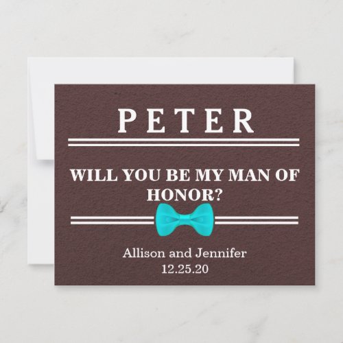 Will you be my Man of Honor Personalized Invitation