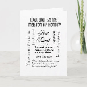 Will You Be My Matron of Honor, Best Friend? Invitation