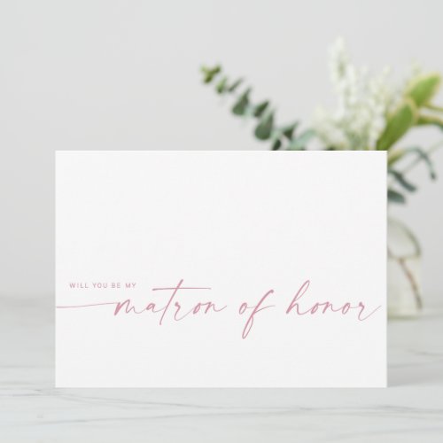 Will You Be My Matron of Honor  Blush Pink