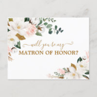 Will You Be My Matron of Honor Blush Pink Floral