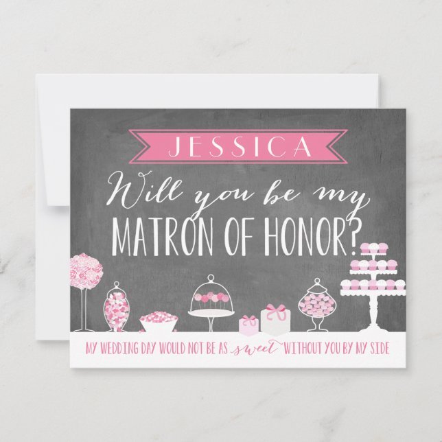 Will You Be My Matron of Honor | Bridesmaid Invitation (Front)