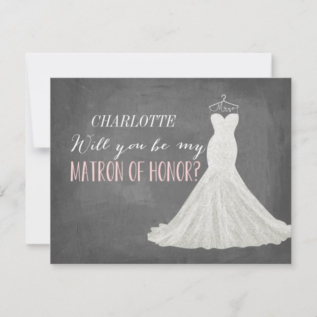Will You Be My Matron of Honor | Bridesmaid Invitation (Front)