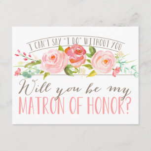 Will You Be My Matron of Honor Bridesmaid Invitation