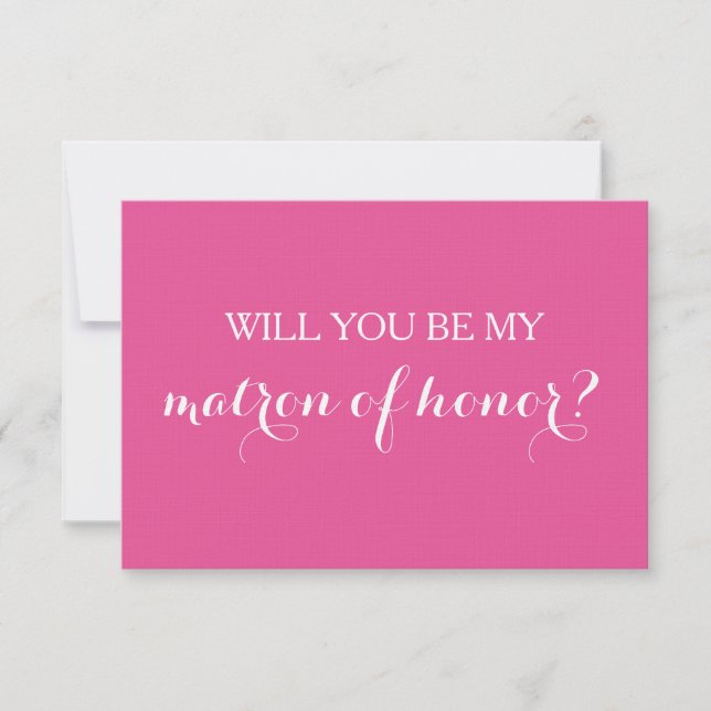 Will You Be My Matron of Honor Bridesmaid Proposal Invitation (Front)