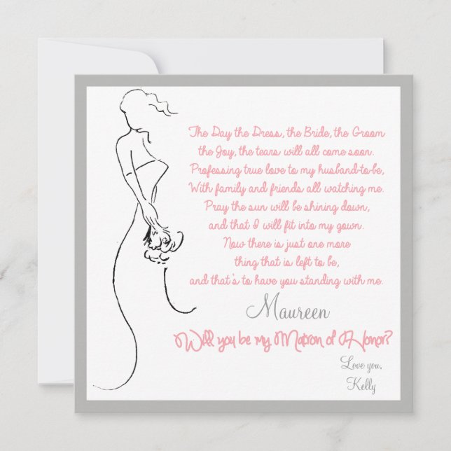 Will you be my Matron of Honor? Card (Front)
