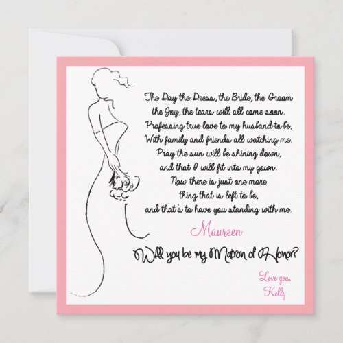 Will you be my Matron of Honor Card