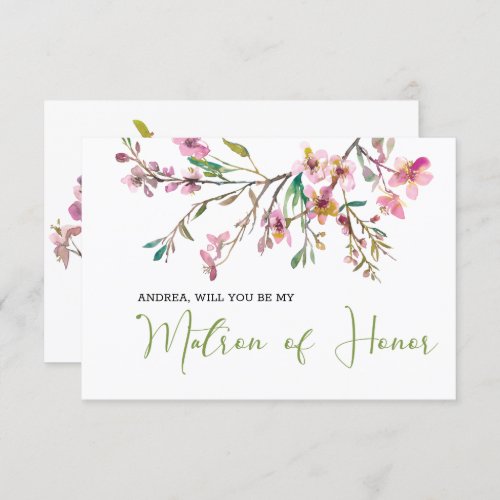 Will You Be My Matron of Honor Cherry Blossom 