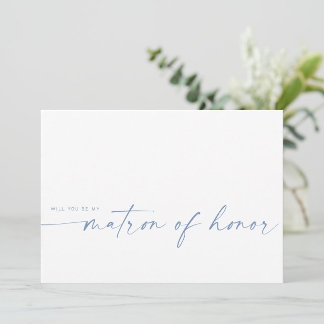 Will You Be My Matron of Honor | Dusty Blue (Standing Front)