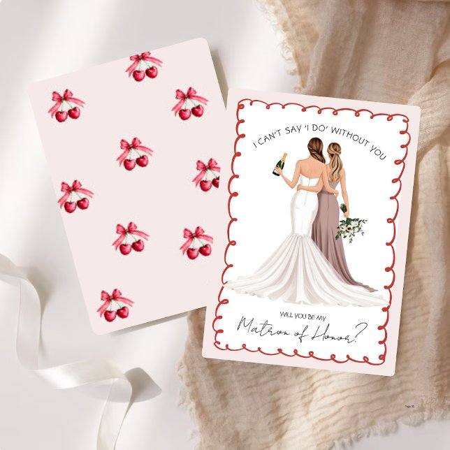 Will You Be My Matron of Honor? Girls in Gowns  Invitation (Creator Uploaded)