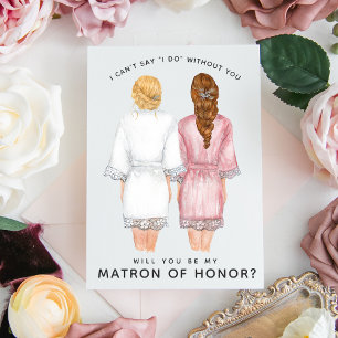 Will You Be My Matron of Honor? Girls in Robes Inv Invitation