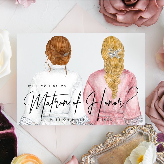 Will you be my Matron of Honor? Girls in Robes Inv Invitation (Creator Uploaded)