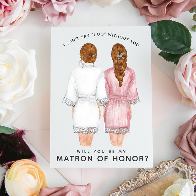 Will You Be My Matron of Honor? Girls in Robes Inv Invitation (Creator Uploaded)