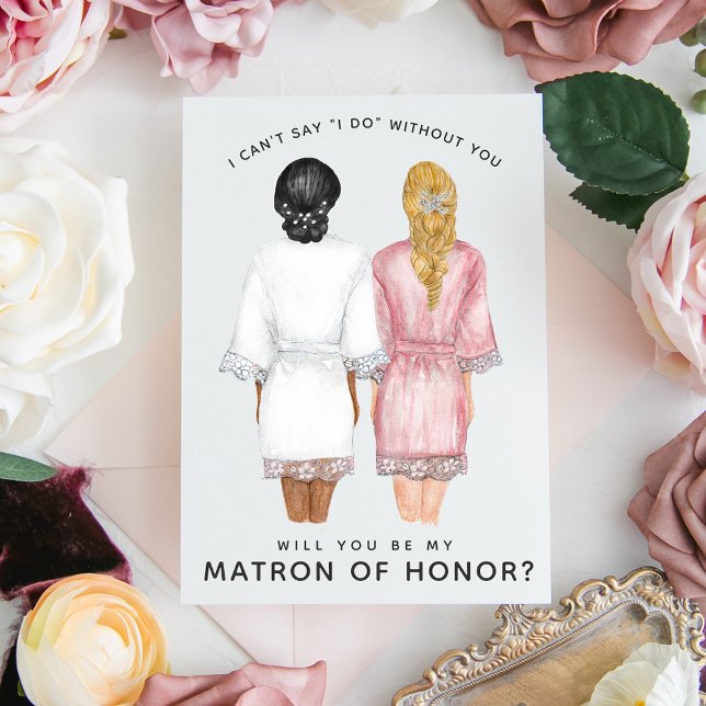 Will You Be My Matron of Honor? Girls in Robes Inv Invitation (Creator Uploaded)