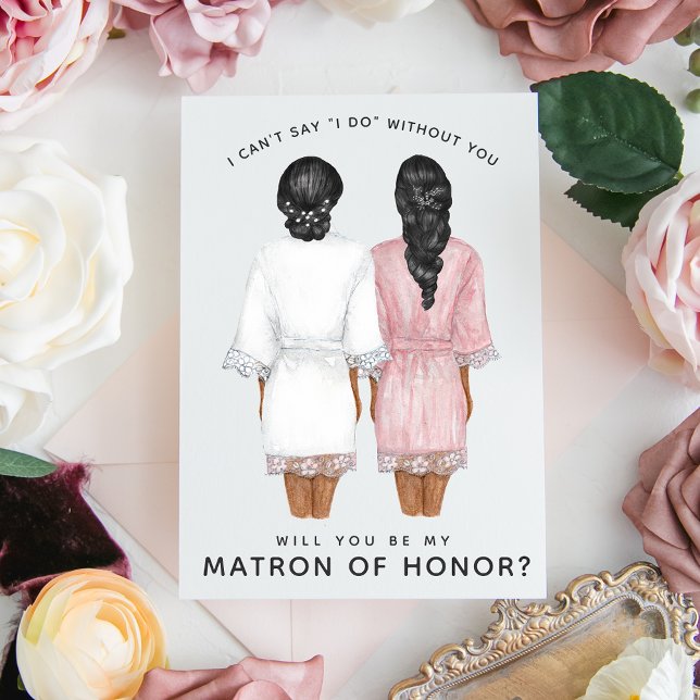 Will You Be My Matron of Honor? Girls in Robes Invitation (Creator Uploaded)