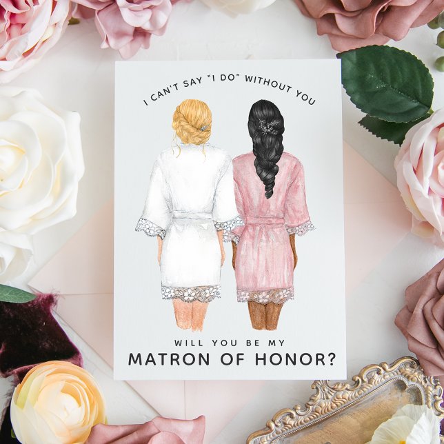 Will You Be My Matron of Honor? Girls in Robes Invitation (Creator Uploaded)