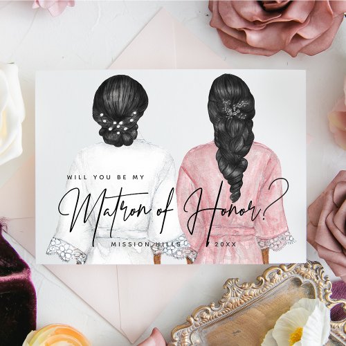 Will you be my Matron of Honor Girls in Robes Invitation