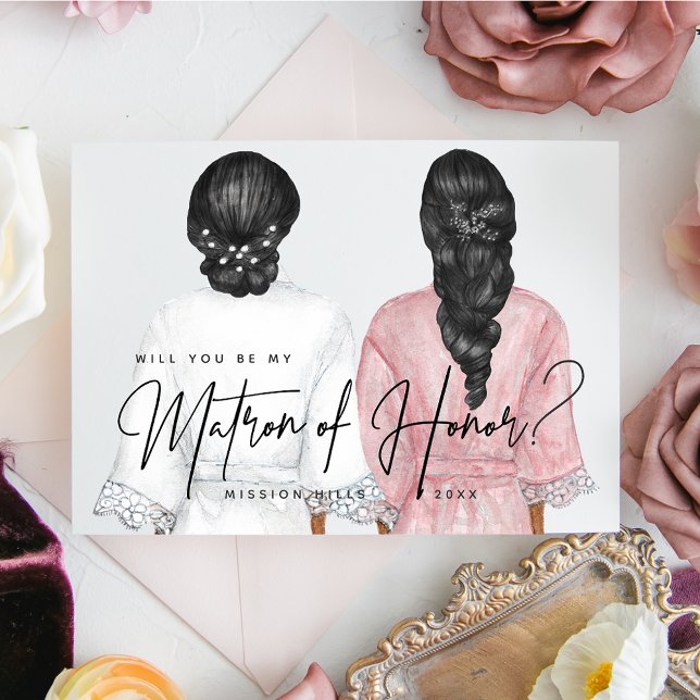 Will you be my Matron of Honor? Girls in Robes Invitation (Creator Uploaded)