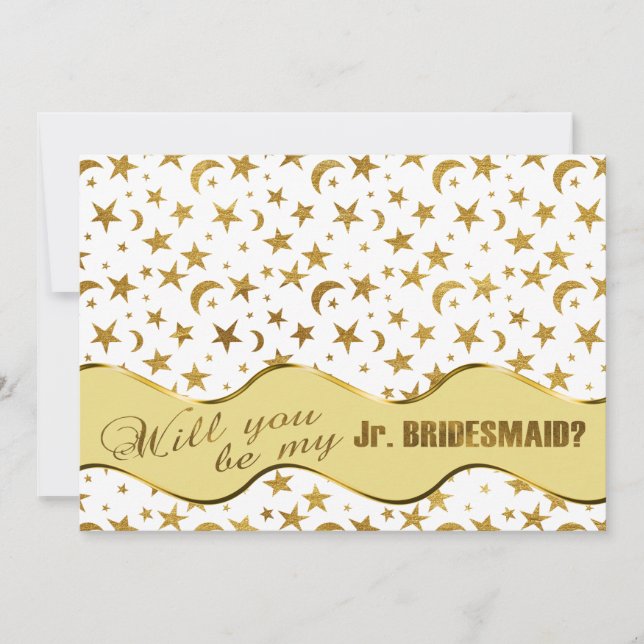 Will You Be My Matron of Honor? Gold Bling Design Invitation (Front)