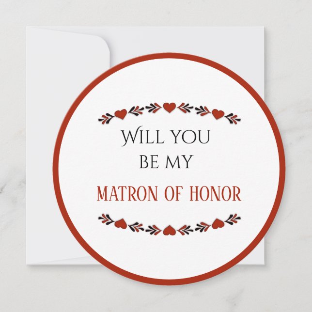 Will You Be My Matron of Honor Invitation (Front)