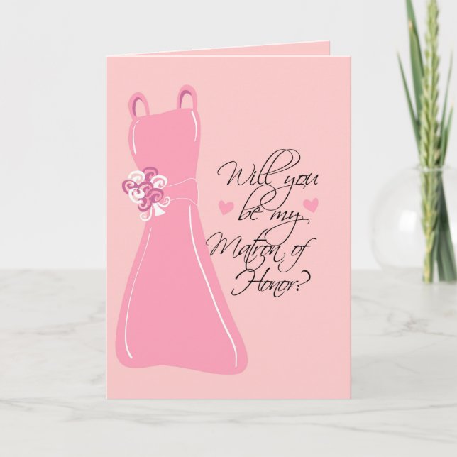 "Will you be my Matron of Honor?" Invitation (Front)