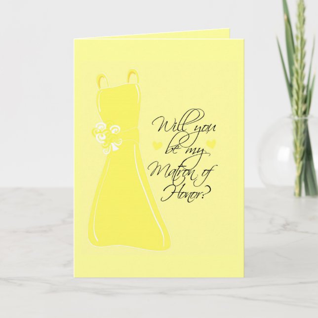 "Will you be my Matron of Honor?" Invitation (Front)