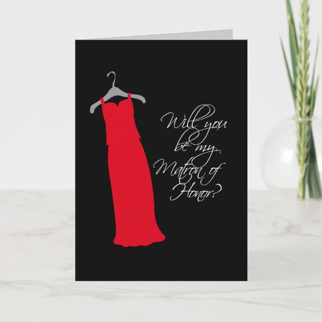 "Will you be my Matron of Honor?" Invitation (Front)