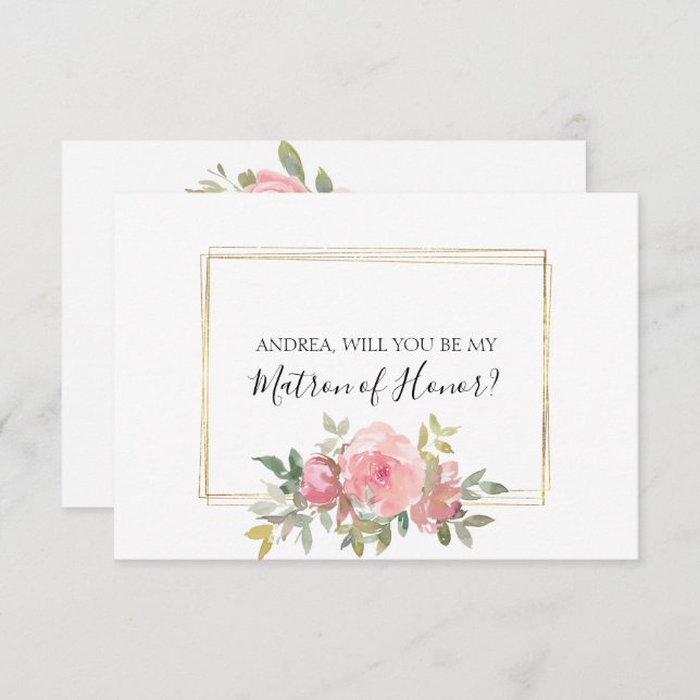 Will You Be My Matron of Honor Lush Blush Pink (Front/Back)