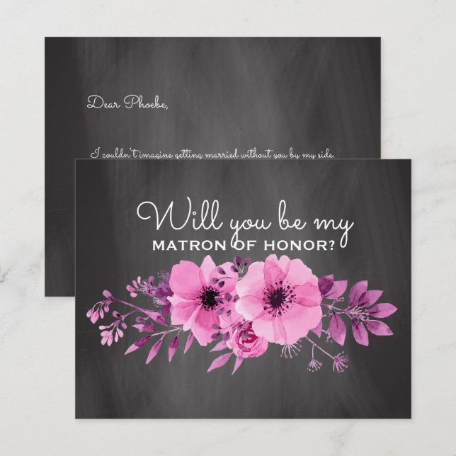 Will You Be My Matron of Honor | Maid of Honor Invitation (Front/Back)