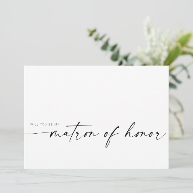 Will You Be My Matron of Honor | Modern Minimalist (Standing Front)
