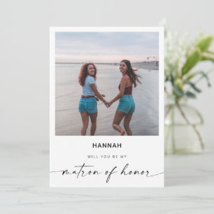 Will You Be My Matron of Honor Modern Photo Card