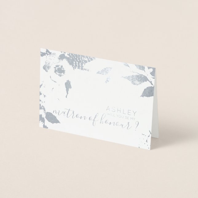 Will you be my matron of honor Personalized Foil Card (Front)