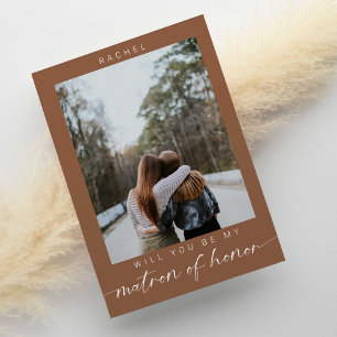 Will you be my Matron of Honor Photo Boho Invitation