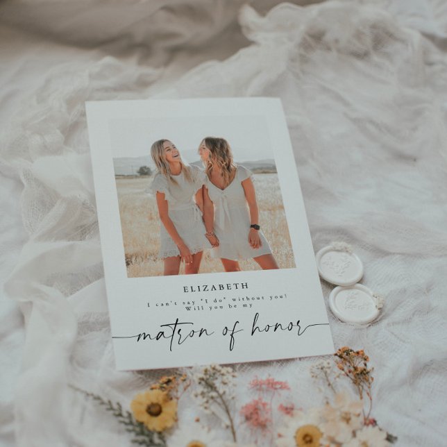 Will You Be My Matron Of Honor Photo Proposal Card (Creator Uploaded)