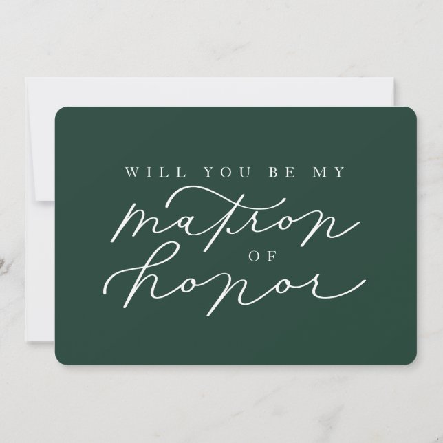 Will You Be My Matron of Honor Photo Proposal Card (Back)
