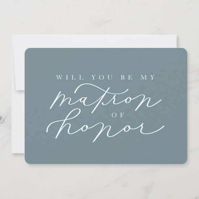 Will You Be My Matron of Honor Photo Proposal Card (Back)