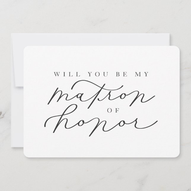 Will You Be My Matron of Honor Photo Proposal Card (Back)