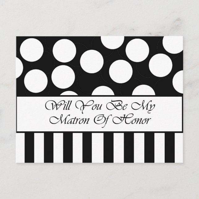 Will You Be My Matron Of Honor Postcard (Front)