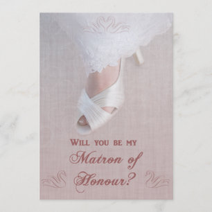 Will You Be My Matron of Honor? Pretty in Pink! Invitation