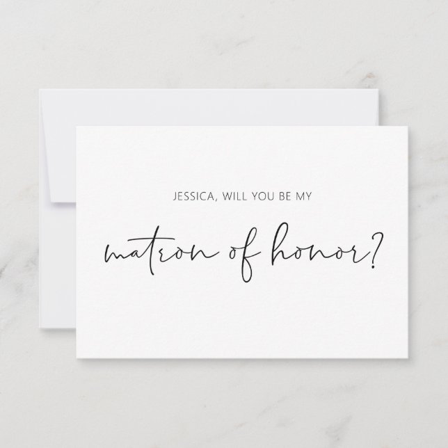 Will You Be My Matron of Honor Proposal Card (Front)