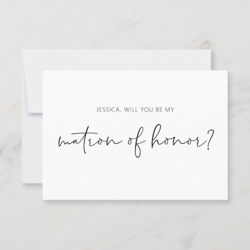 Will You Be My Matron of Honor Proposal Card