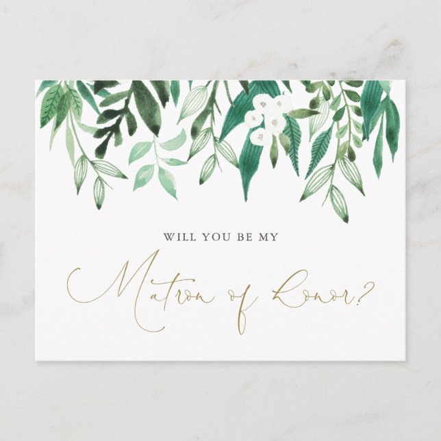 "Will you be my matron of honor?" proposal card (Front)