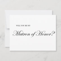 Will You Be My Matron of Honor Proposal card
